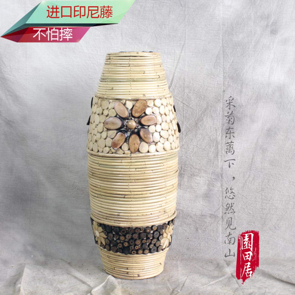 Amazon.co.jp: 東南アジア風籐花瓶、天然インドネシア籐花瓶、籐床花瓶