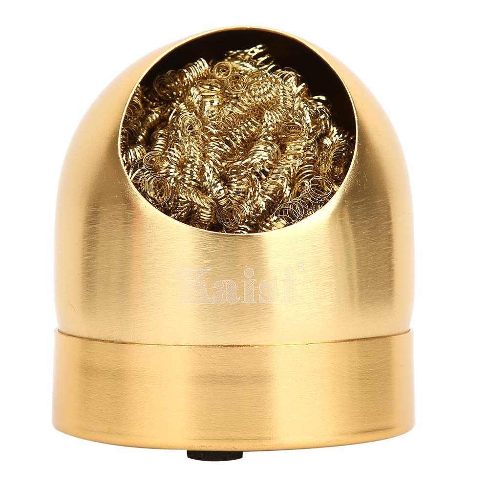 Iron Tip Cleaner Esponja Cautin Base Stand Holder Soldering Iron Tip Cleaner (Gold)