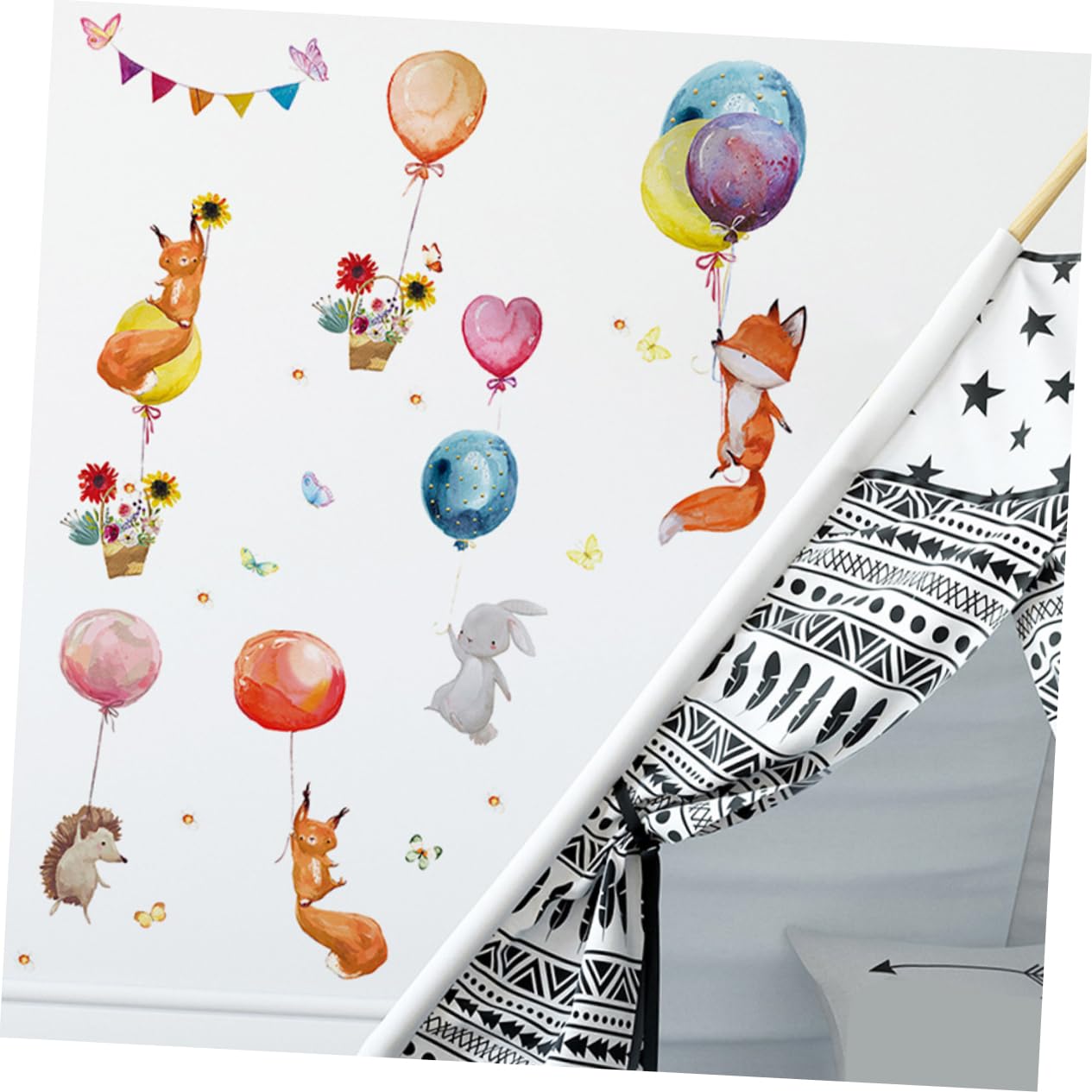 Hemobllo 8 Juegos Pegatinas de Pared de Animales Adhesivos Decorativos para Habitaciones Infantiles y Guarderías Creativo Pegar y Remover