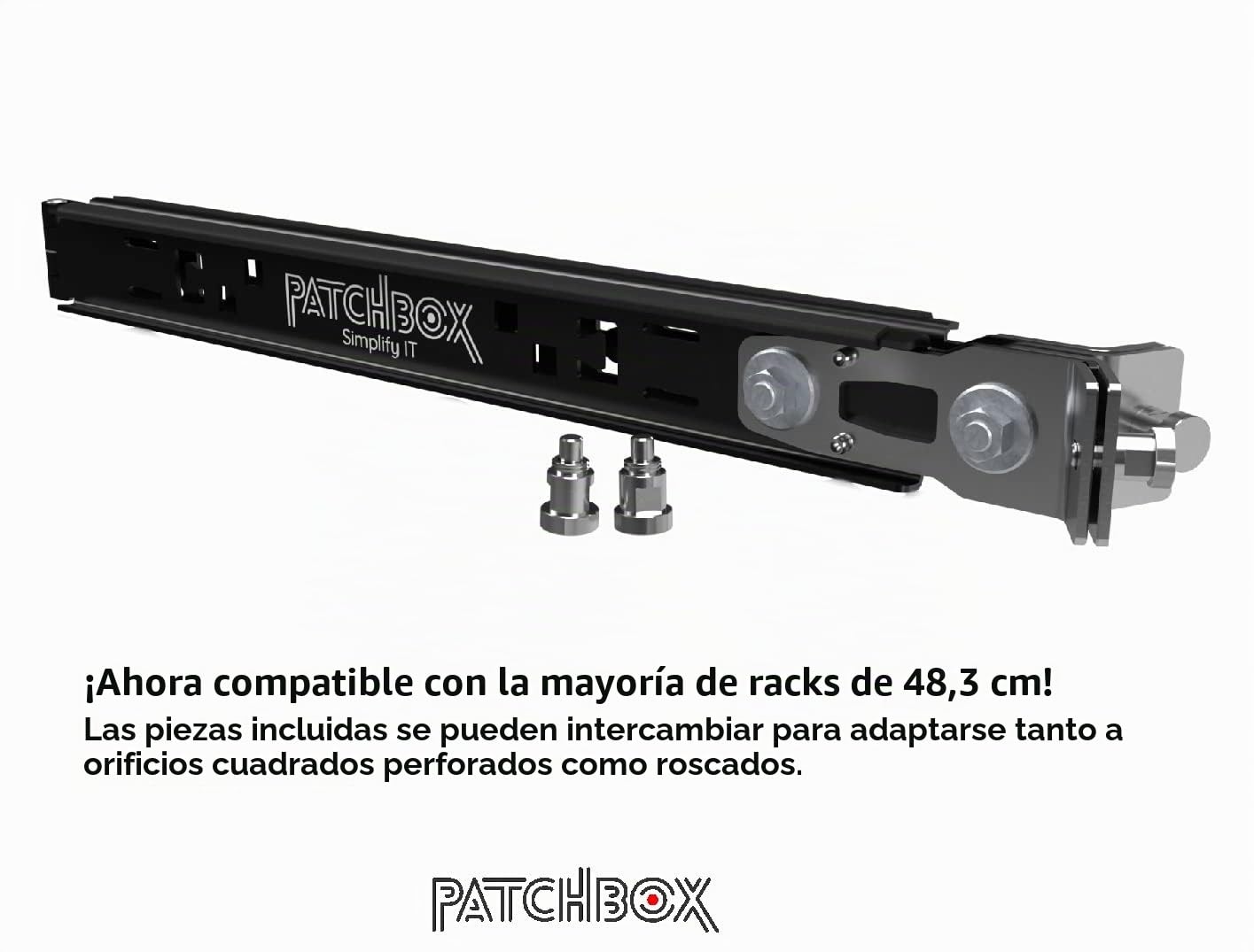 PATCHBOX Setup.exe - Montaje en Bastidor, Alternativa de Estante de Hardware Para Fácil Montaje de Hardware en el Armario del Servidor, nstala en Segundos, Máx 50kg, Con Orificios Roscados Y Cuadrados