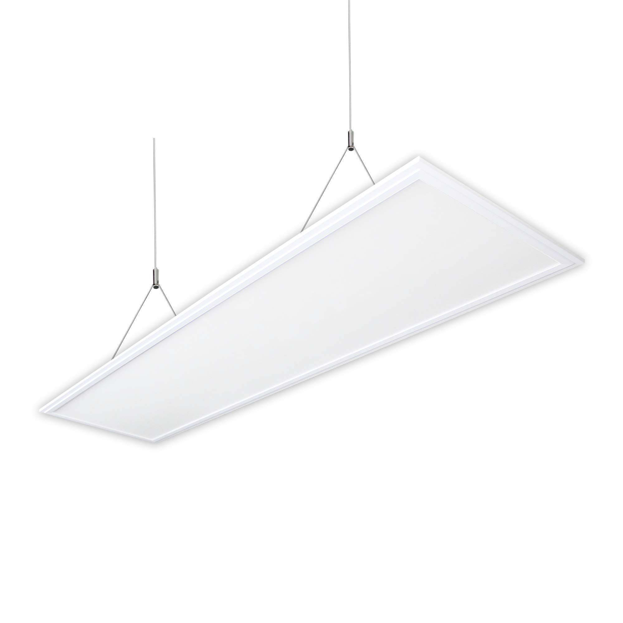 LED Pendelleuchte Panelleuchte 40 Watt 3600 Lumen 120cm 4000K | Neutralweiss, Inklusive Treiber, Runder Deckenbaldachin, Seilaufhängung