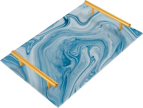 Miniatura 11 de Bandeja de acrílico para servir con asas, pequeña bandeja decorativa para baño, tocador, perfume, joyería, anillo, bandeja para encimera, bandeja