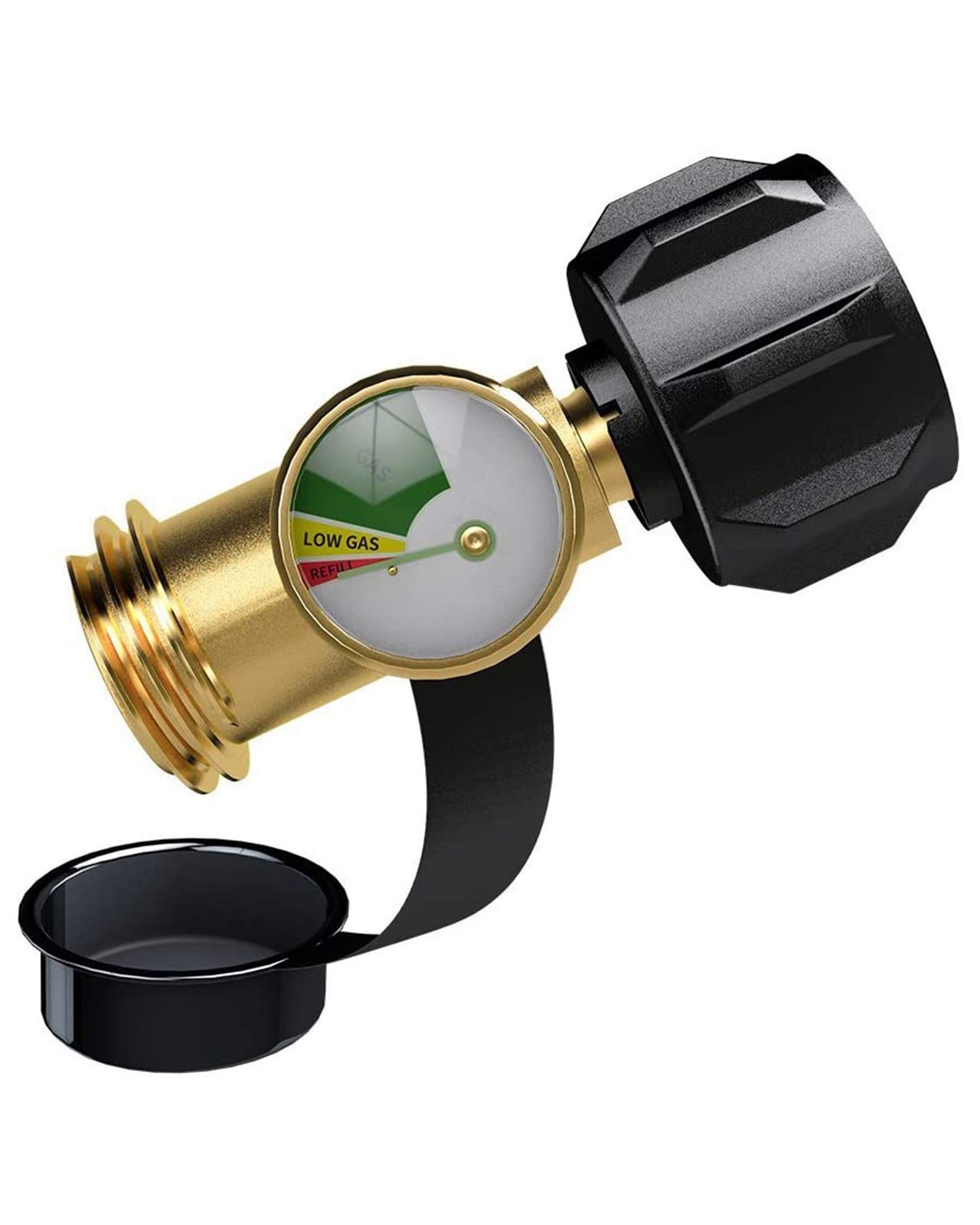 GASPROPropane Tank Gauge Level Indicator, Accurate Propane Gauge for Propane Tanks, Cylinder, RV Camper, Propane Heater, Fire Pit, Gas Grill and more, Tool-Free Installation, Solid Brass