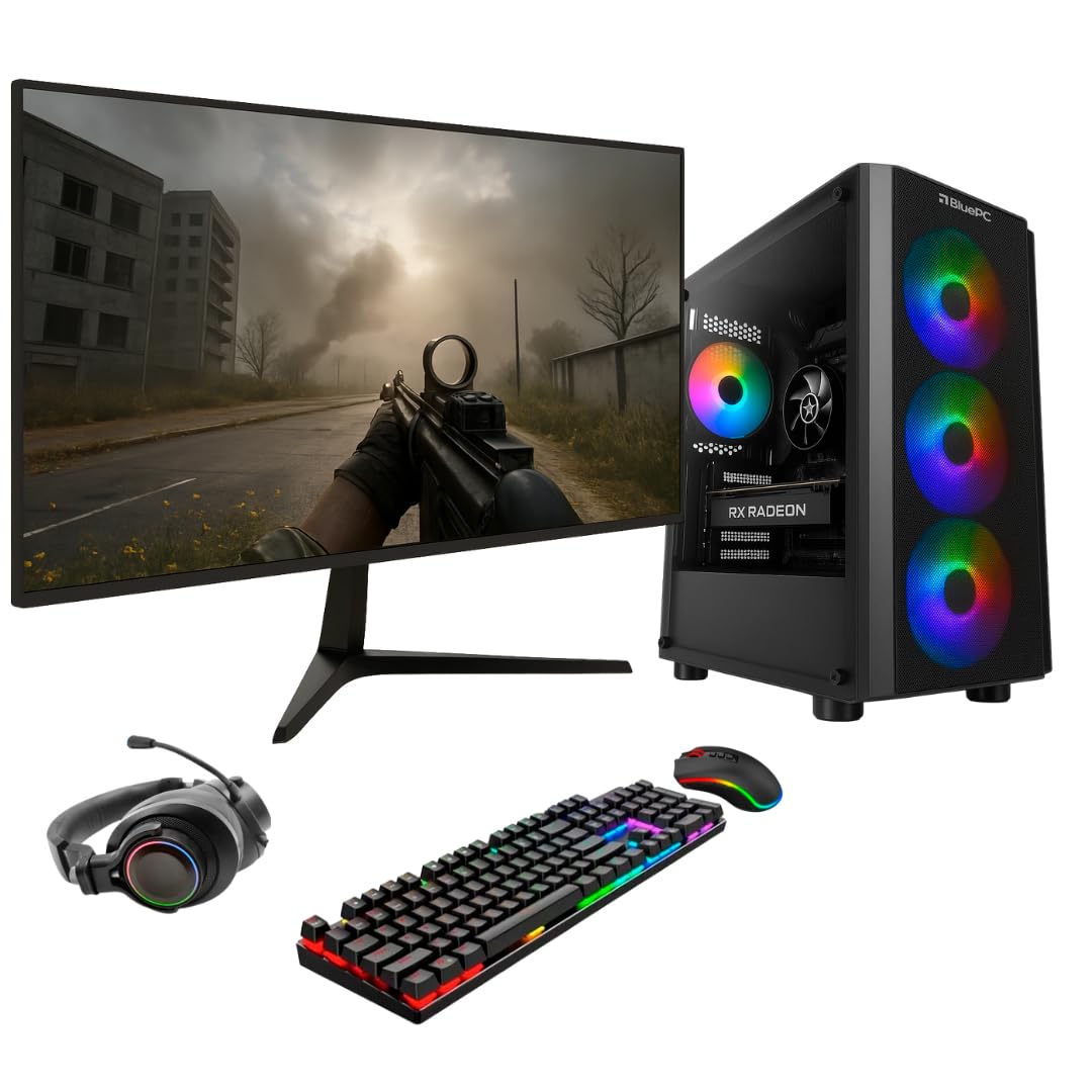 PC Gamer Completo BluePC FRAG, AMD Ryzen 7 5700X, Radeon RX 580