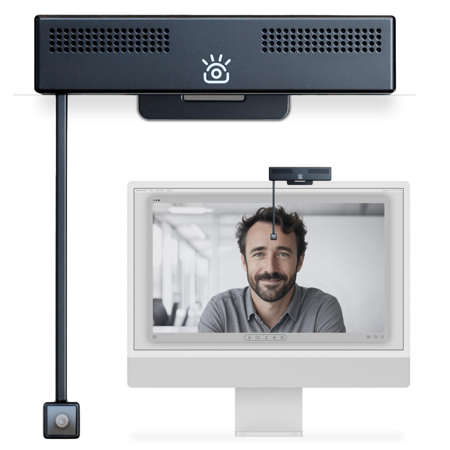 Pro 4K HD Webcam with Microphone and Privacy Flap, Eye Contact Webcam, Plug & Play with Automatic Light Correction, Laptop PC Camera for Video Streaming, Conferences, Colour Communication