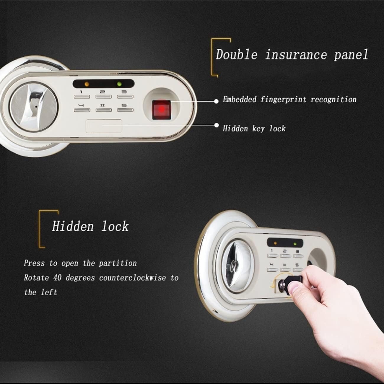 ligent Fingerprint Safe Electronic Lockbox - Wall Safe with Jamming Code Function - Secure Storage for Valuables, Cash & Documents - Ideal for Home, Office Security Protection