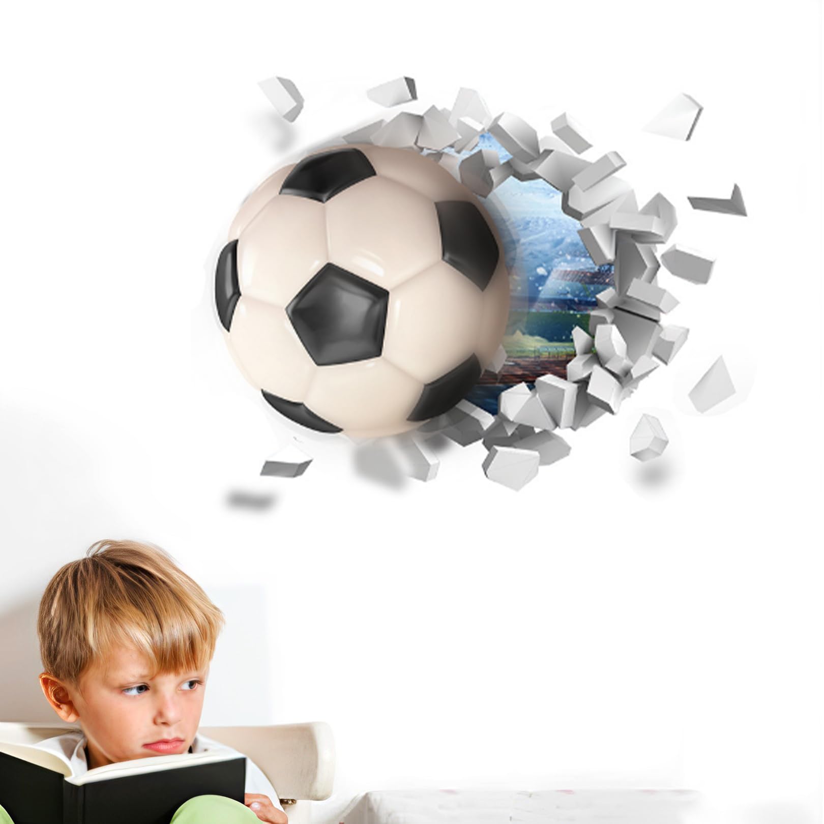 ANHUIB 3D Fußball Wandtattoo - Selbstklebende Deko Für Kinderzimmer