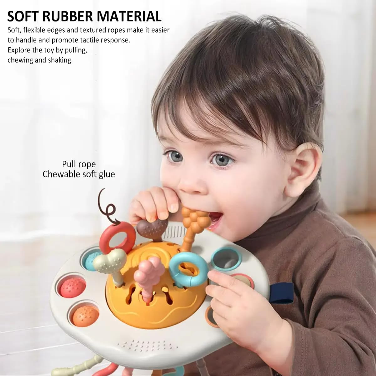 Cable World Pull String Toy - Montessori Toys for 1 Year Old Boy, Toddler Fidget Sensory Airplane Travel Toys for Toddlers 1-3 - Toddler Stocking Stuffers One Year Old Boy Birthday Gift 3