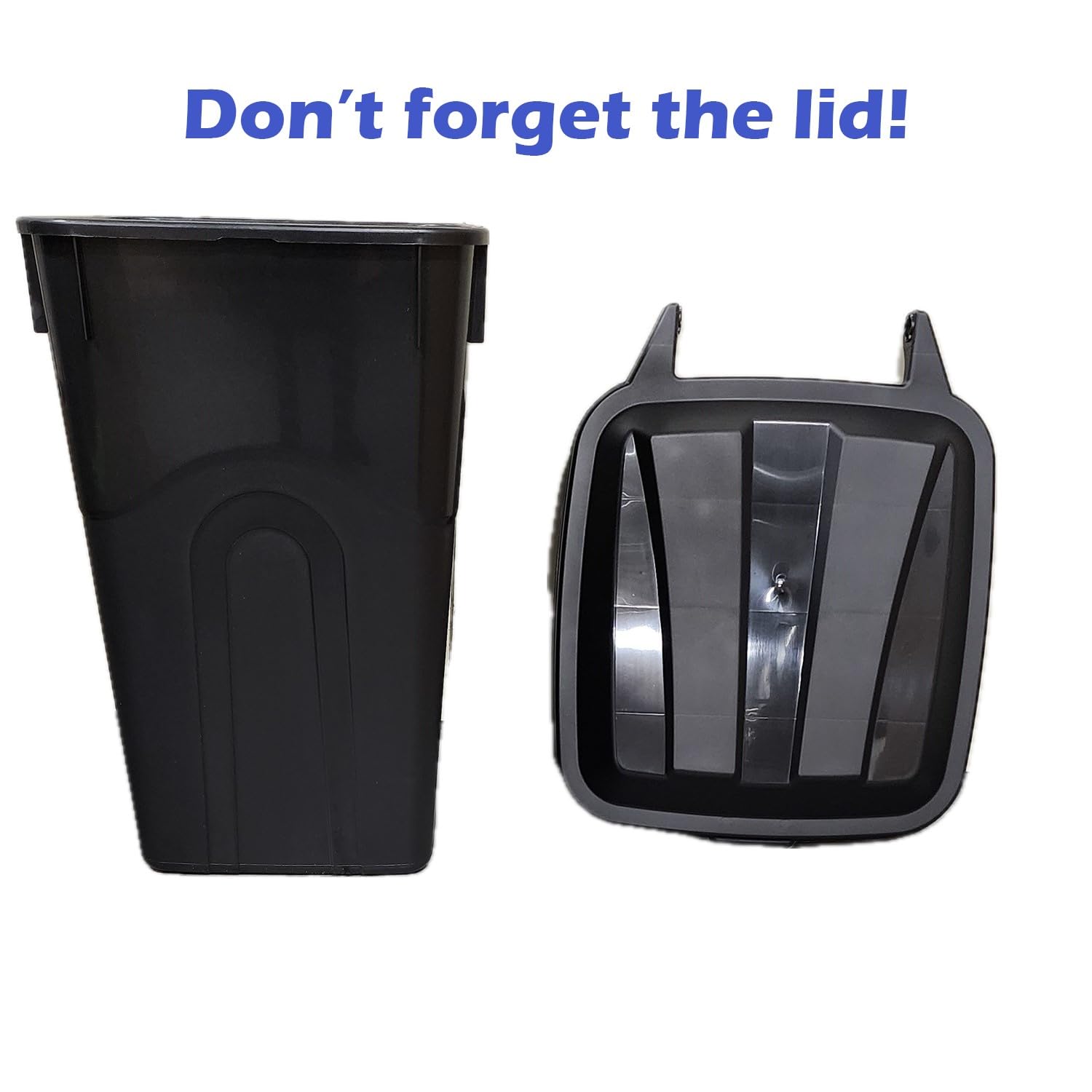 (2 Pack) 45 Gallon Wheeled Heavy Duty Plastic Garbage Can, Attached Lid, Black (2)