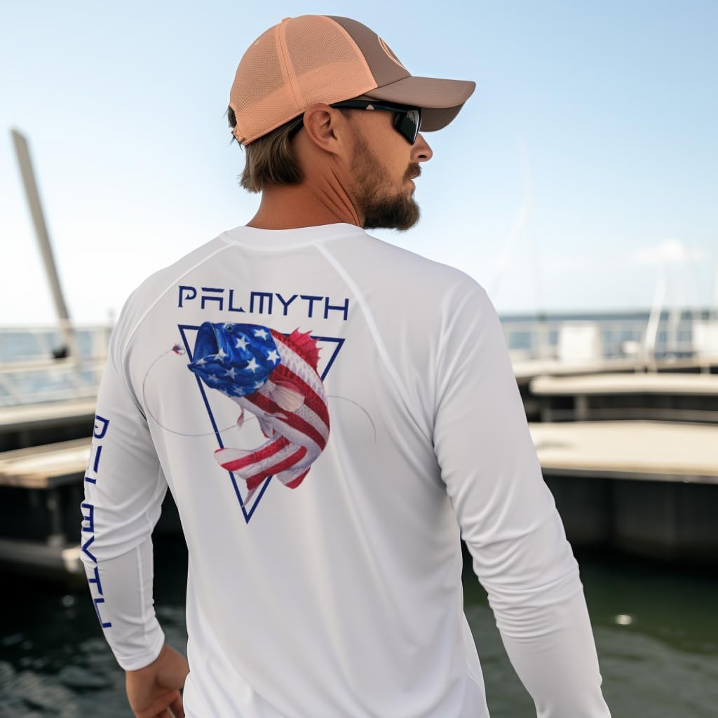 Palmyth Fishing Shirts for Men Long Sleeve UPF 50+ T Shirt Sun Protection Tee - Image 3
