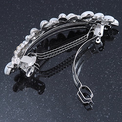 Amazon.com : Bridal Wedding Prom Silver Tone Glass Pearl  display picture 1
