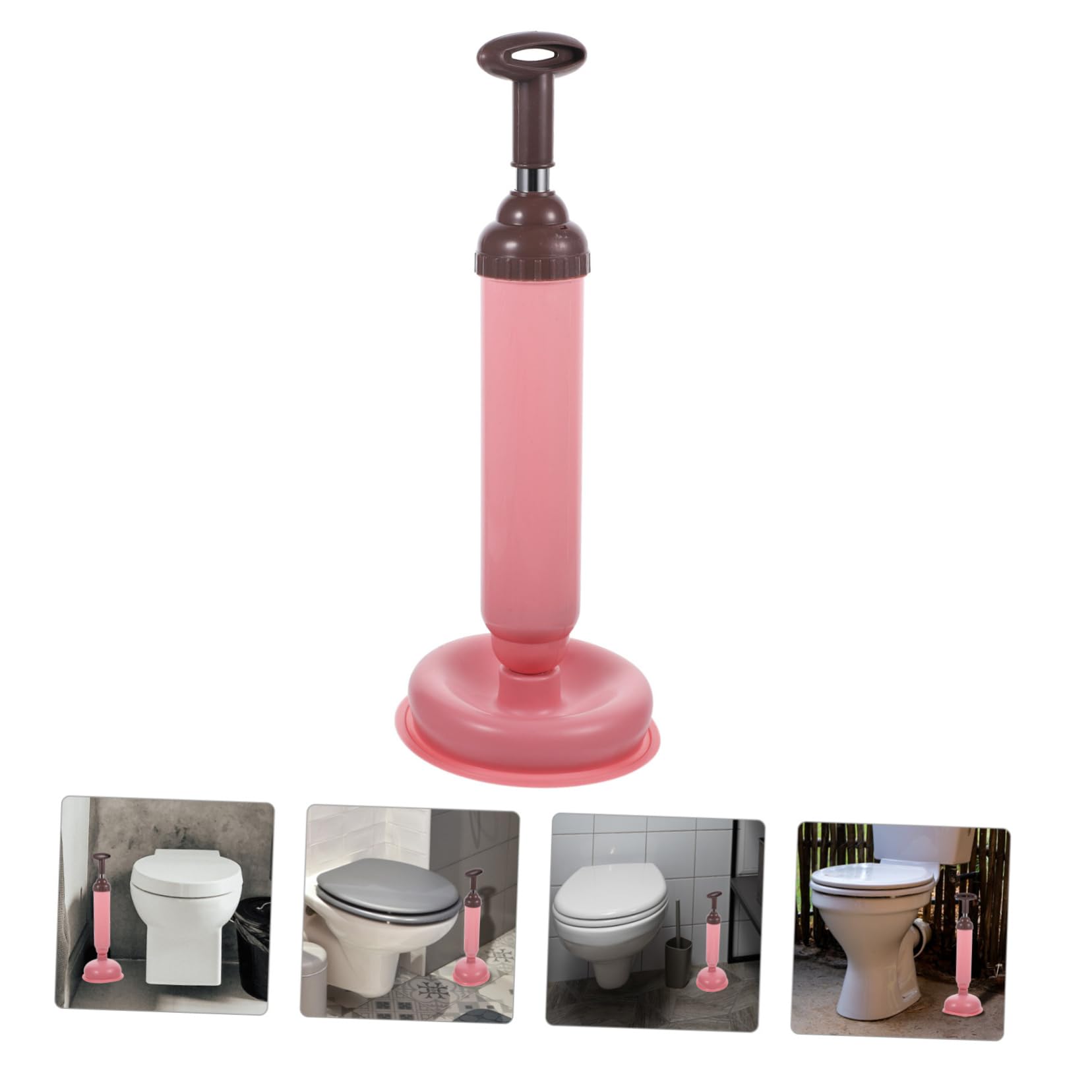 Desatascador Wc de Succión Fuerte, Ventosa Rosa para Hogar y Cocina | Pvc y Acero Inoxidable, Limpieza Sencilla, Quita Obstrucciones en Desagües y Alcantarillado