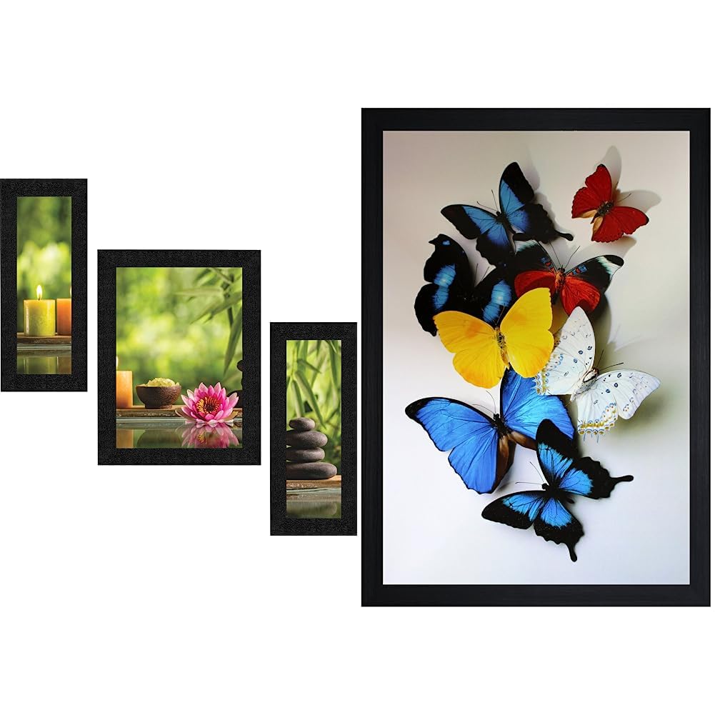 SAF Synthetic Landscapes Framed Painting, Lotus, 22.5 x 13.5 inch-Multicolour SANFSA9187 SANFO468 Butterfly Modern Art UV Coated Painting with Frame for Home Decor (Multicolor, 14" x 20") (B0C99T867R) Amazon Price History, Amazon Price Tracker