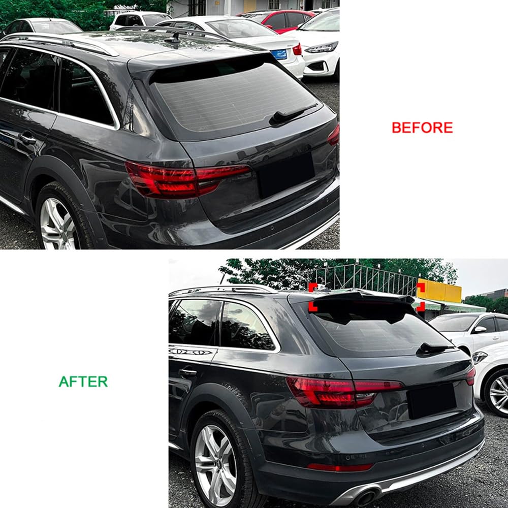 AutoStyle - Spoiler da tetto (tappo spoiler) compatibile con Audi A4 (B9) Avant S-Line/S4 2015-2024 (ABS nero lucido)