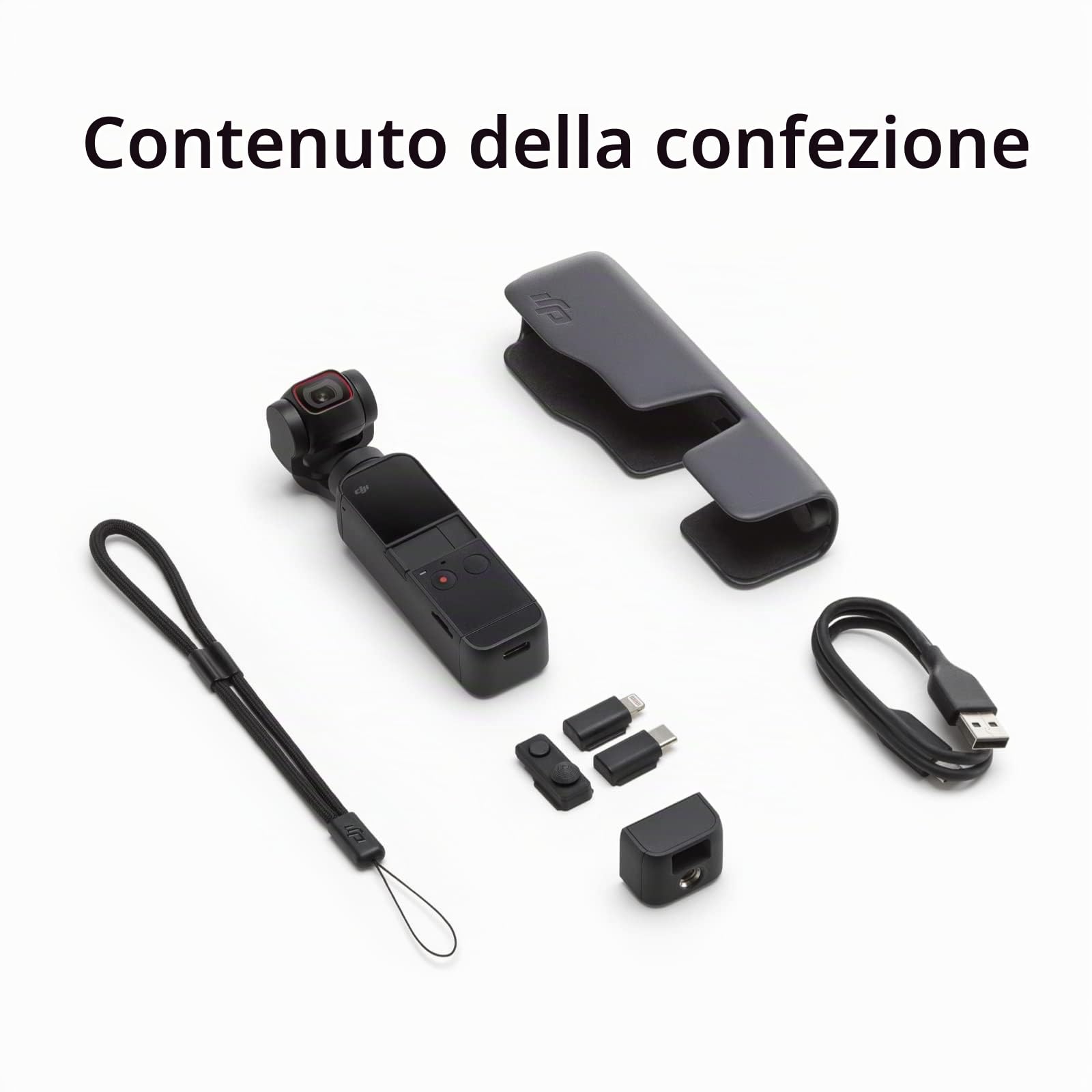 DJI Pocket 2 - Stabilizzatore cardanico palmare a 3 assi con fotocamera 4K, CMOS da 1/1,7", foto da 64 MP, nero