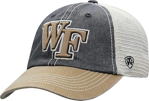 Collegiate Hats - Fitted Caps Adjustable Hats and Snapbacks Available (Adjustable Hat, Wake Forest Logo Mesh)