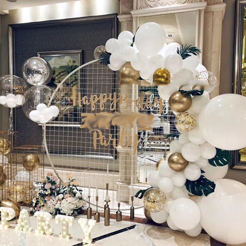 HJLKDYM Round Backdrop Stand, Metal Balloon Arch Stand, Wedding Arch Garden Arbors Background Frame for Weddings Birthdays Party Decorations Anniversary(Gold,1.2m/47.24in)