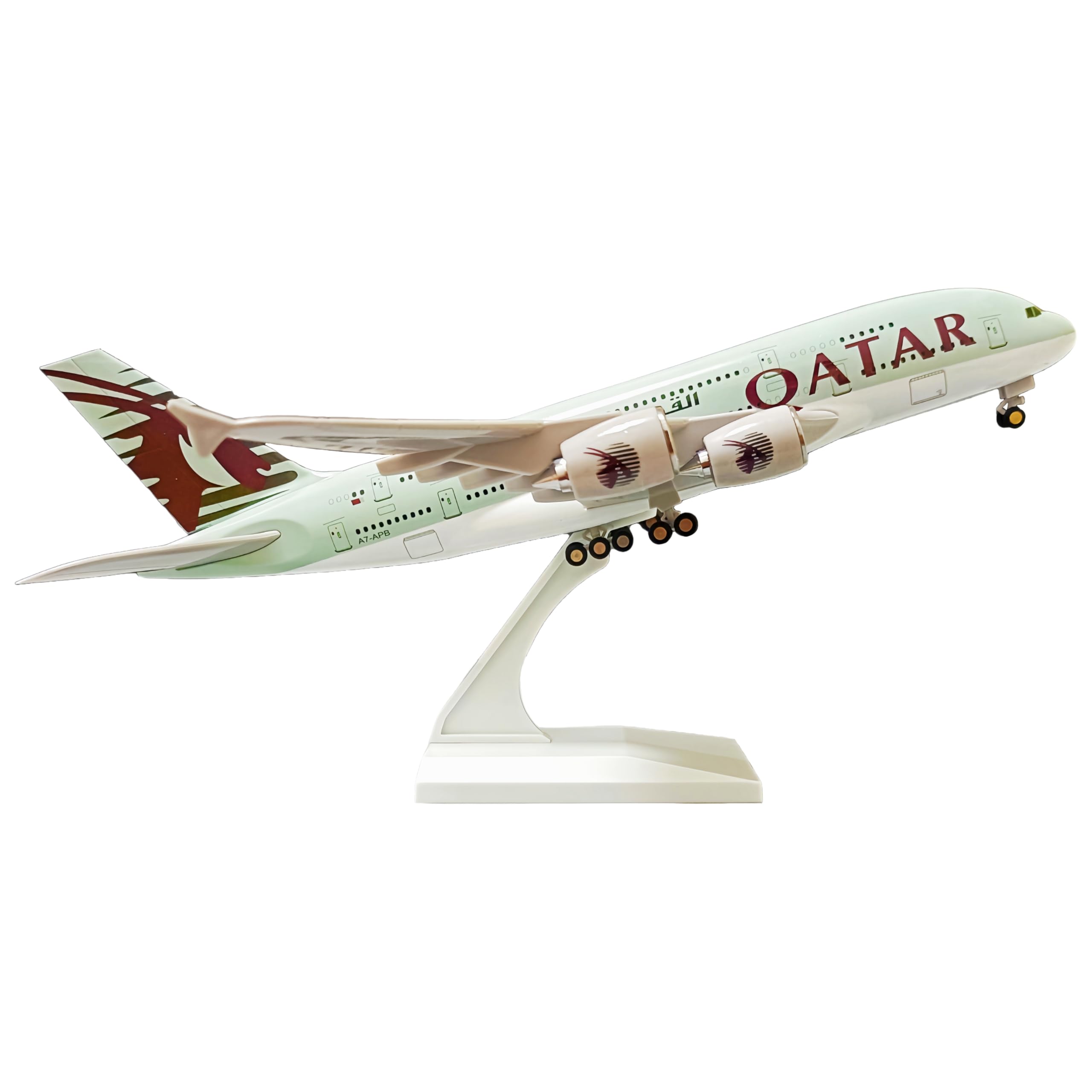 Kraledge 30CM Model Airplane Model Diecast Airplanes Qatar A380 Display Airplane for Office/Home Decor