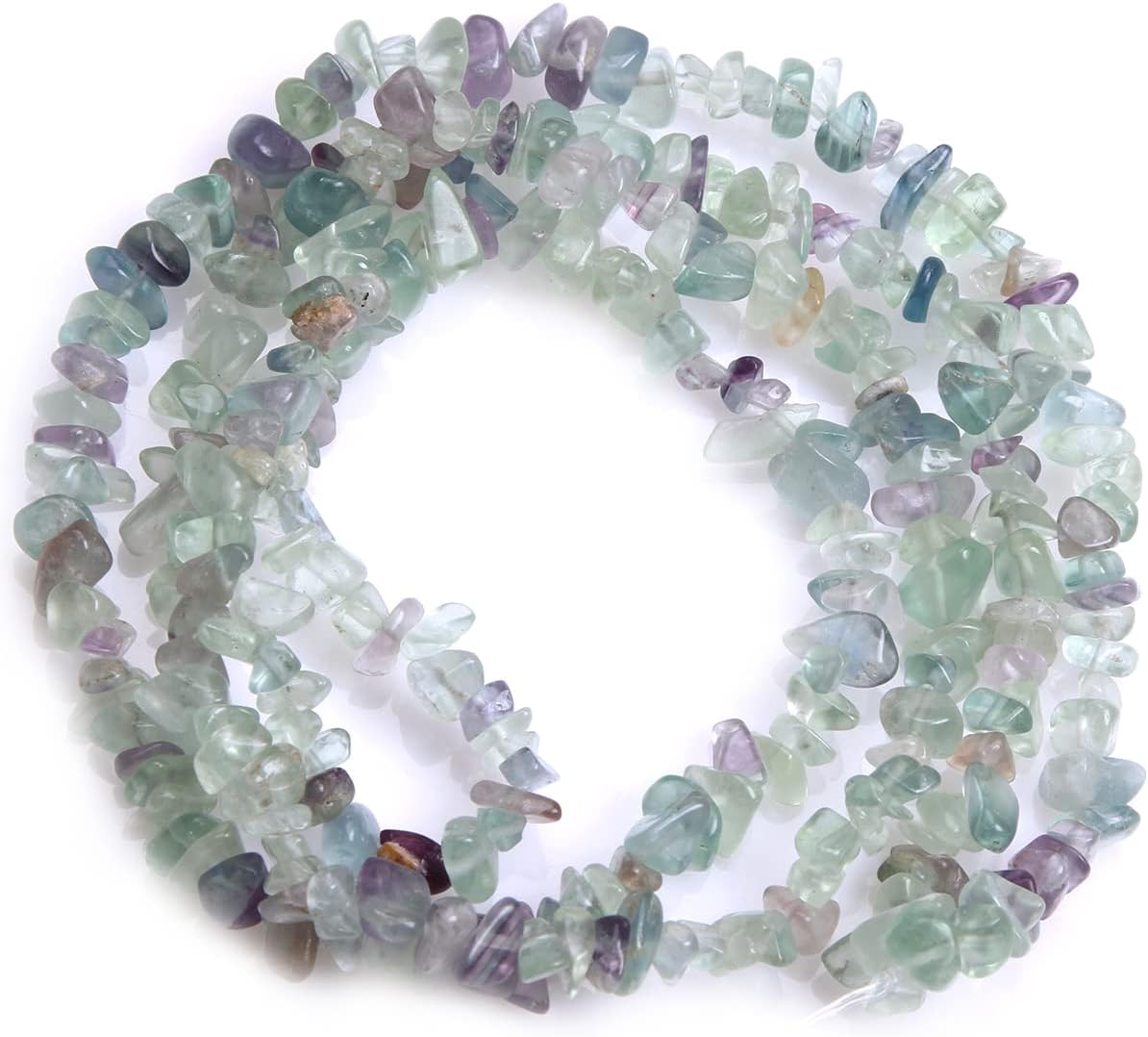 GEM-Inside Fluorite Chips 7-8mm Gemstone 34" for Bracelet Necklace Earrings Jewelry Making Crafts Design Wholesale Loose Beads
