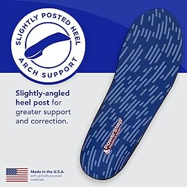 PowerStep Pinnacle Maxx Orthotic Insoles, Maximum Stability & Comfort. Firm & Flexible Angled Heel Style to Help Flat Feet & Overpronation, Heavy Duty Inserts for Men and Women, Made in USA