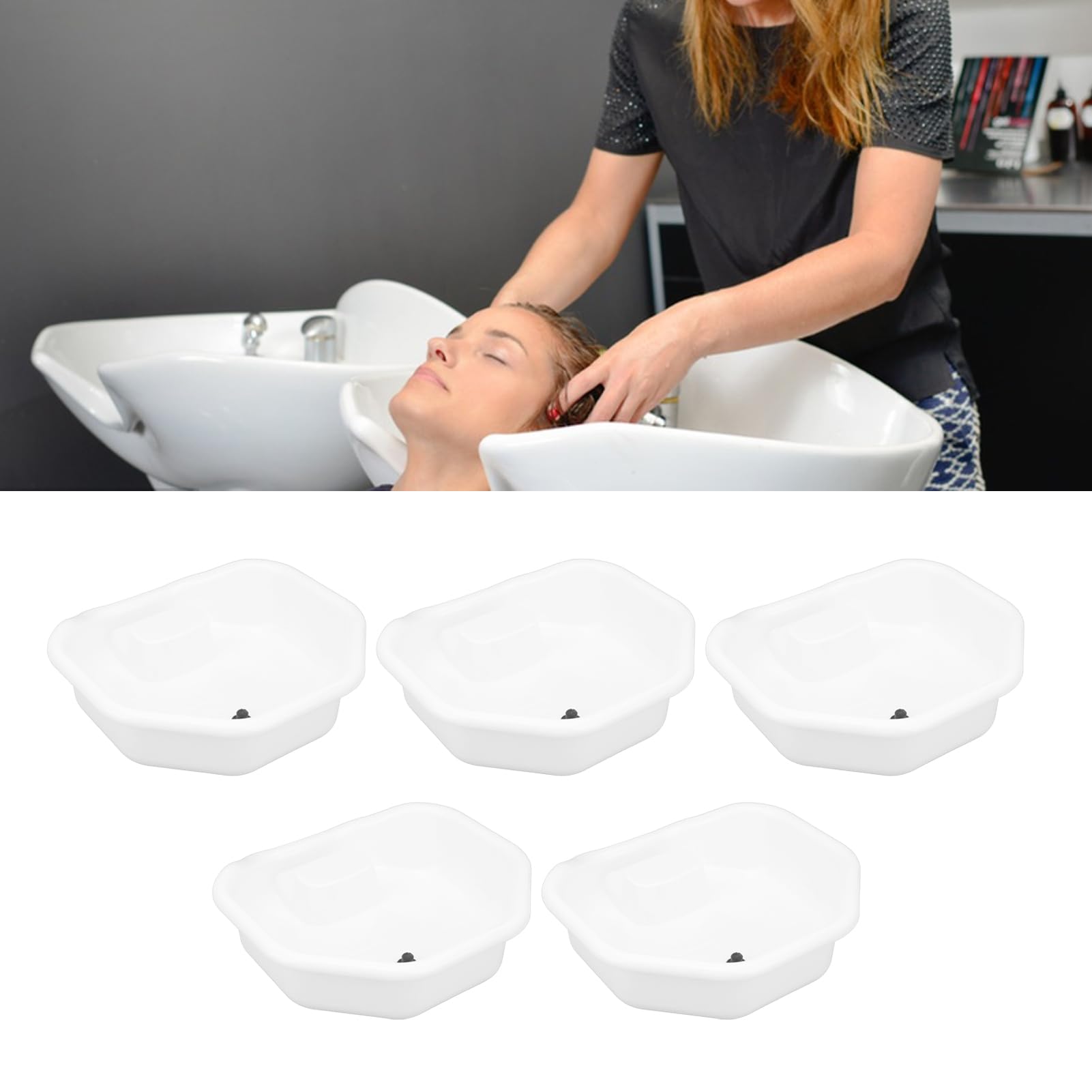 5 Haarwaschbecken, ergonomische Kopfstütze, Shampoo-Schale, Shampoo-Bett im thailändischen Stil, Pflegewaschbecken für Shampoo-Stuhl
