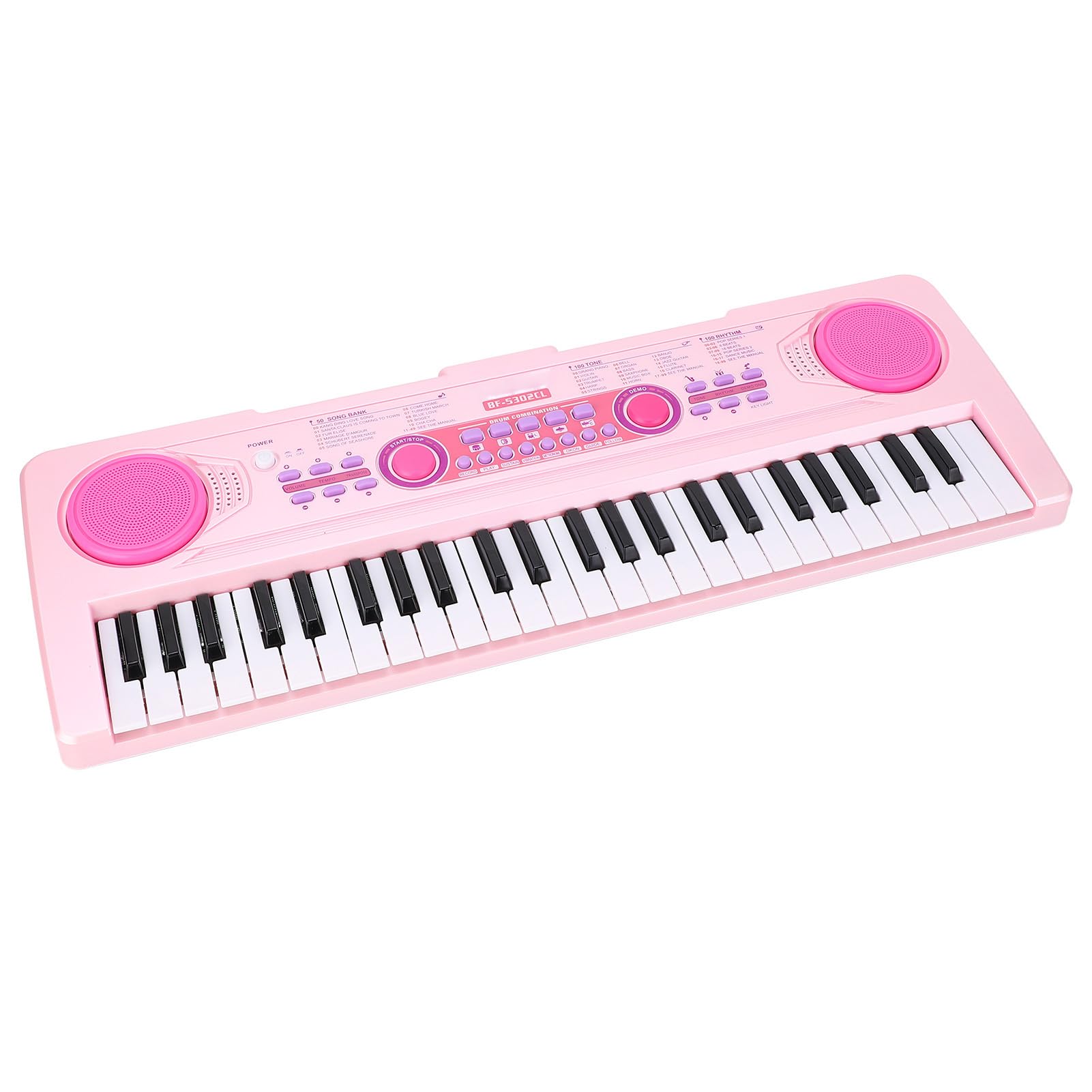 Tastiera Pianoforte per Bambini, Tastiera Elettronica 49 Tasti 100 Toni 100 Ritmi, Pianoforte Digitale con Microfono Staccabile USB Ricaricabile per Ragazzi e Ragazze di 3 8 Anni