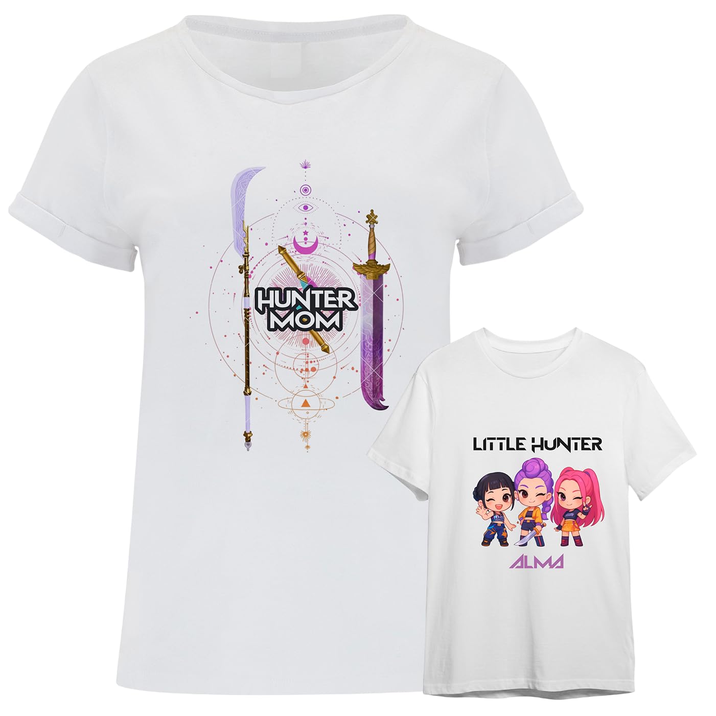 Evyre Regalo Dia de la Madre Pack Camisetas k-Pop Personalizada Nombre Mama niña niño Hijo Mujer Ropa Algodón Body Bebe Recien Nacido Idea Conjunto Detalle Original Cazadoras Hunt