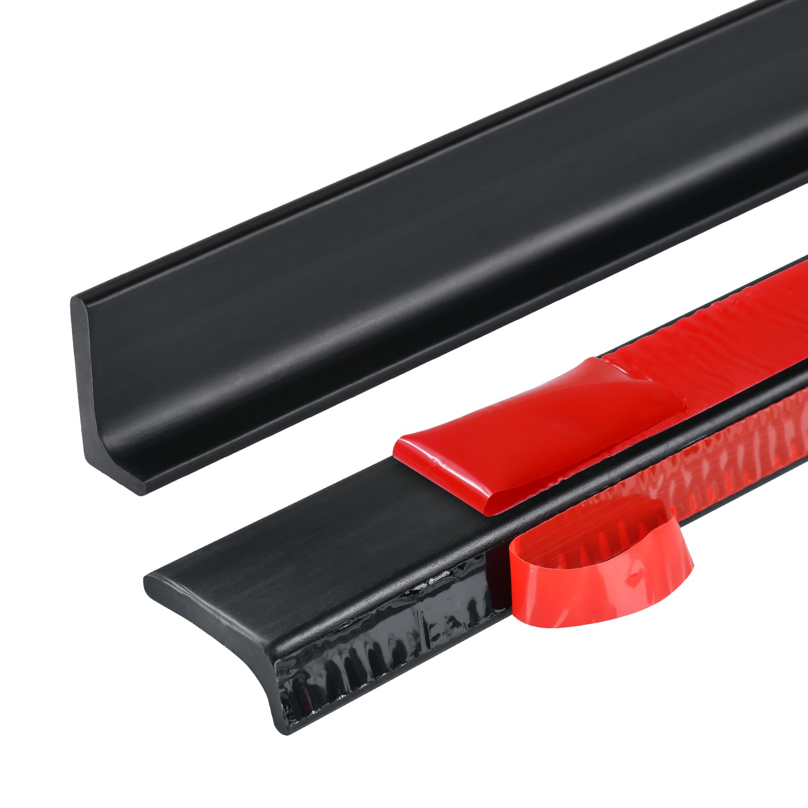 2M L Shape 3cm Shower Threshold Water Barrier Dam for Wet Room Floor Bathroom Shower Tray Sealing Strip,Kitchen Sink Bathtub Countertop Retaining Edging Strip (Black,Two Adhesive Backing)