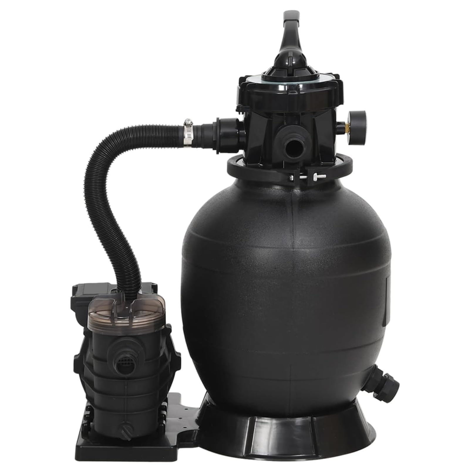 Gecheer Filtro a Sabbia per Piscina con Prefiltro Rimovibile, Pompa Integrata 400 W, Diametro 30 cm, Acciaio PE ABS, Flusso 7 m³/h, Adatto per Piscine Fuori Terra