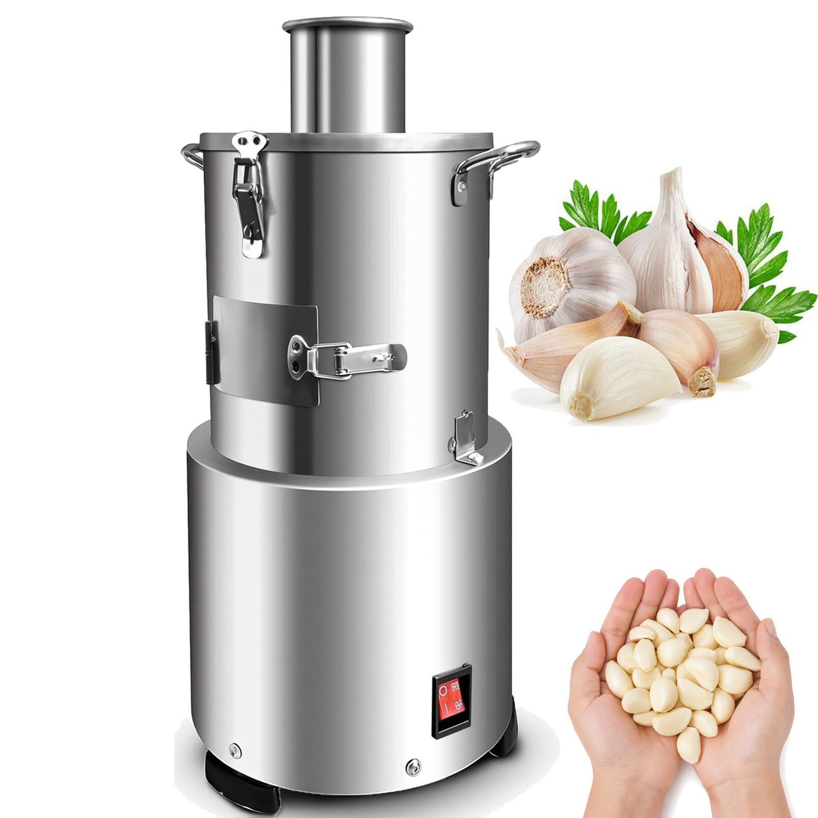 Gshshou Multicolor Electric Garlic Peeler Machine, 200W Stainless Steel Commercial