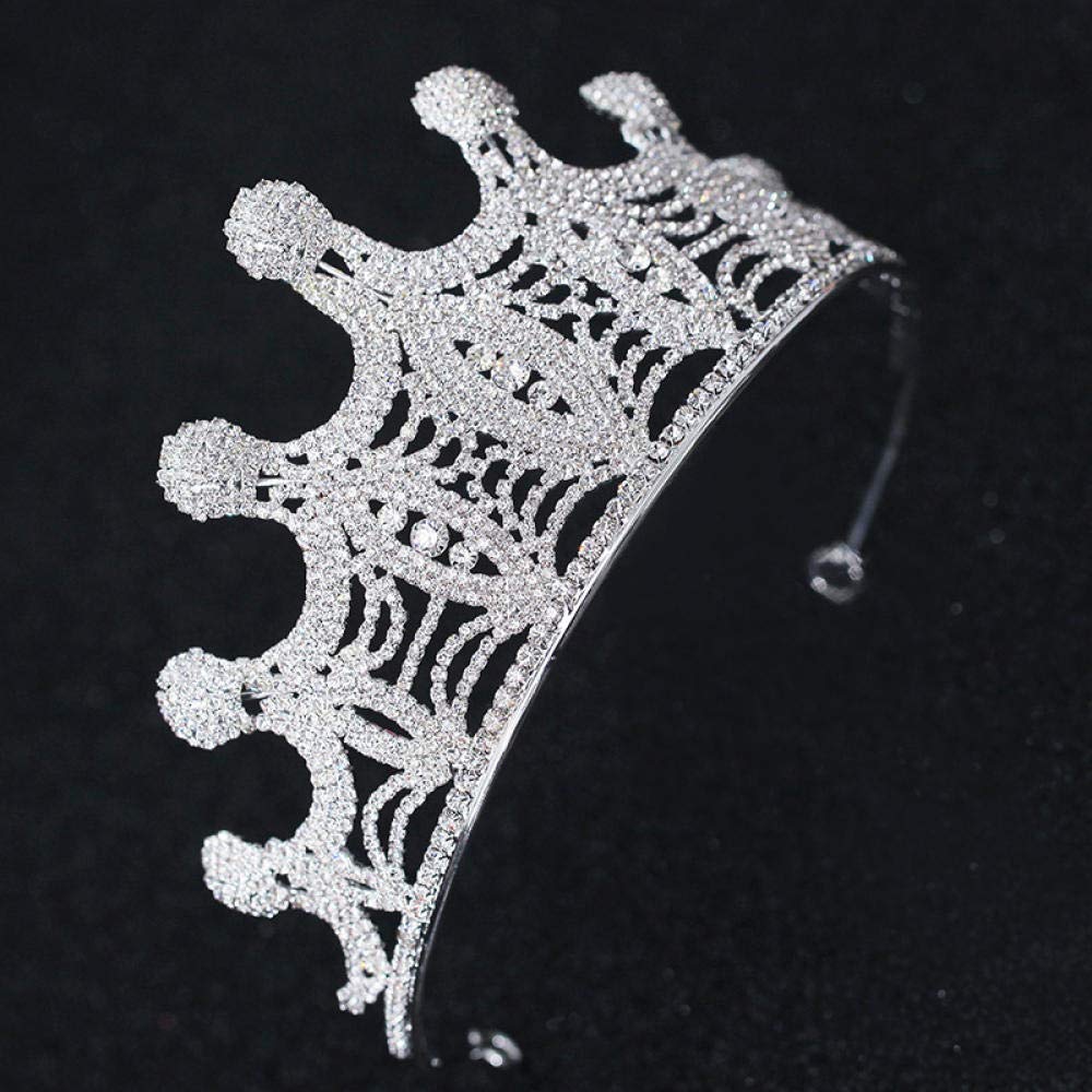 Tiara, stop strasu, biżuteria na głowę dla panny młodej, błyszcząca, srebrna, prosta, modna ozdoba na wesele, ozdoba do włosów, w stylu vintage, opaska na czoło na imprezę