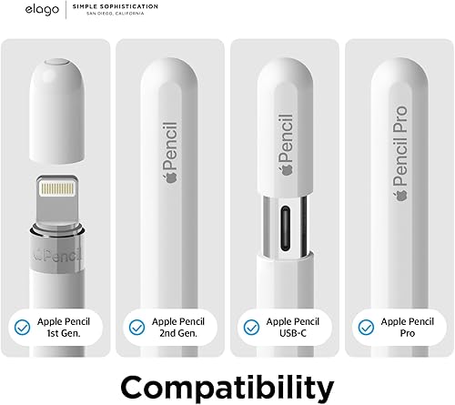 Miniatura 2 de elago Grip 2 unidades Compatible con Apple Pencil Pro, Apple Pencil de 1 generación, Apple Pencil de 2 generación y Apple Pencil USB-C Negro y Blanco