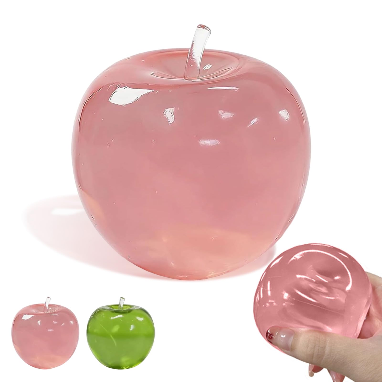 SERTAS Dog Face Desk Accessory Figurine (Red apple)
