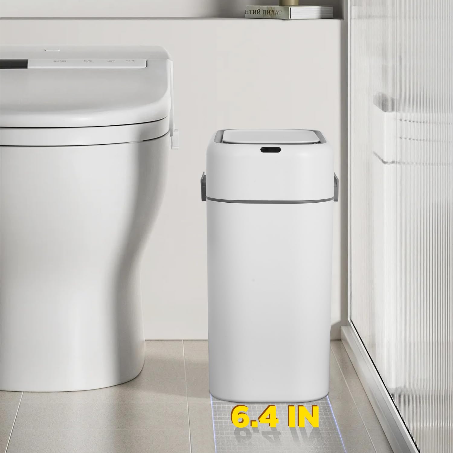PayLessHere Bathroom Trash Can with Lid 2.2 Gallon Touchless Motion Sensor Small Slim Garbage Can for Bathroom, Bedroom, Office, Living Room (1)