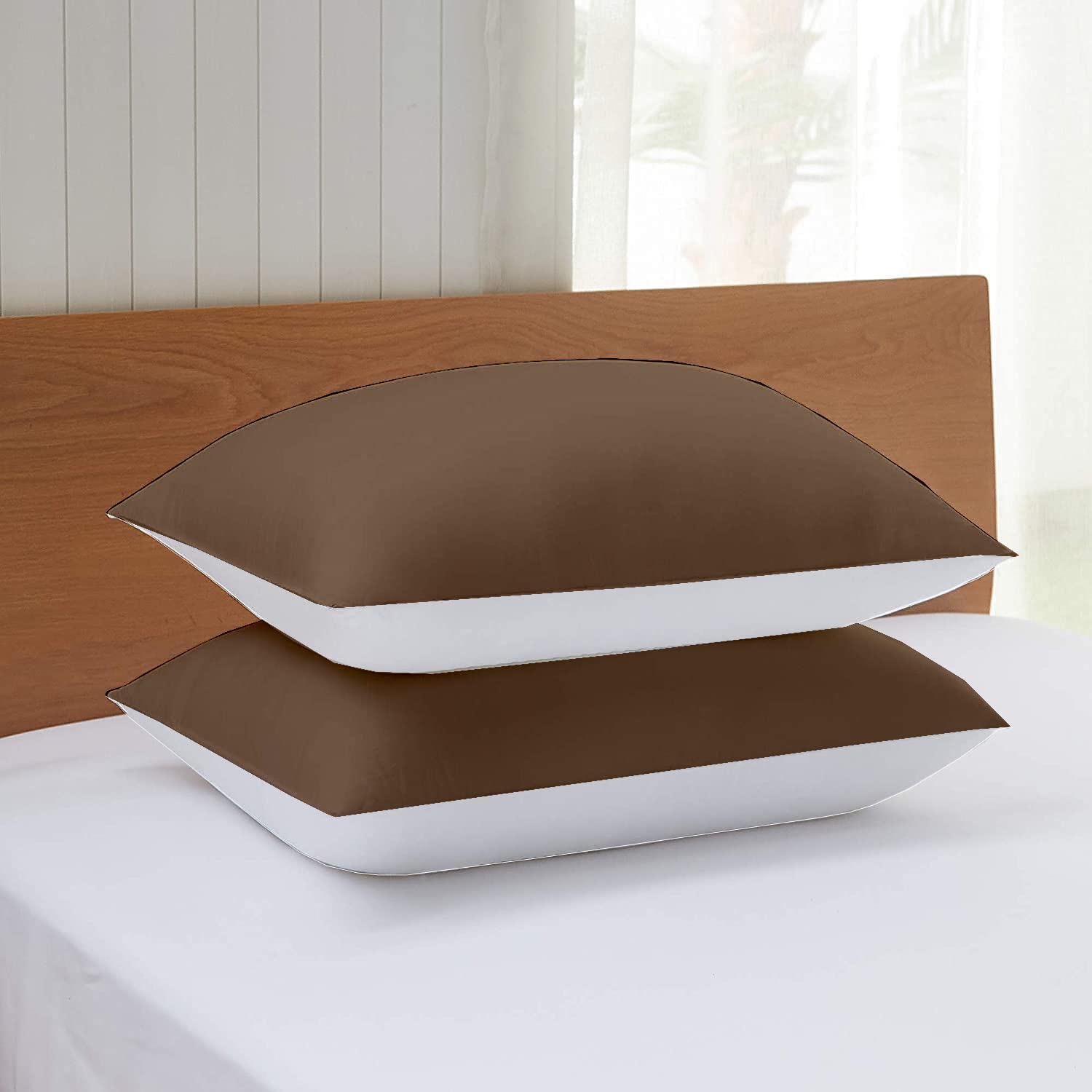 Egyptian Cotton Pillow Covers - Set of 2 Dark Grey -11