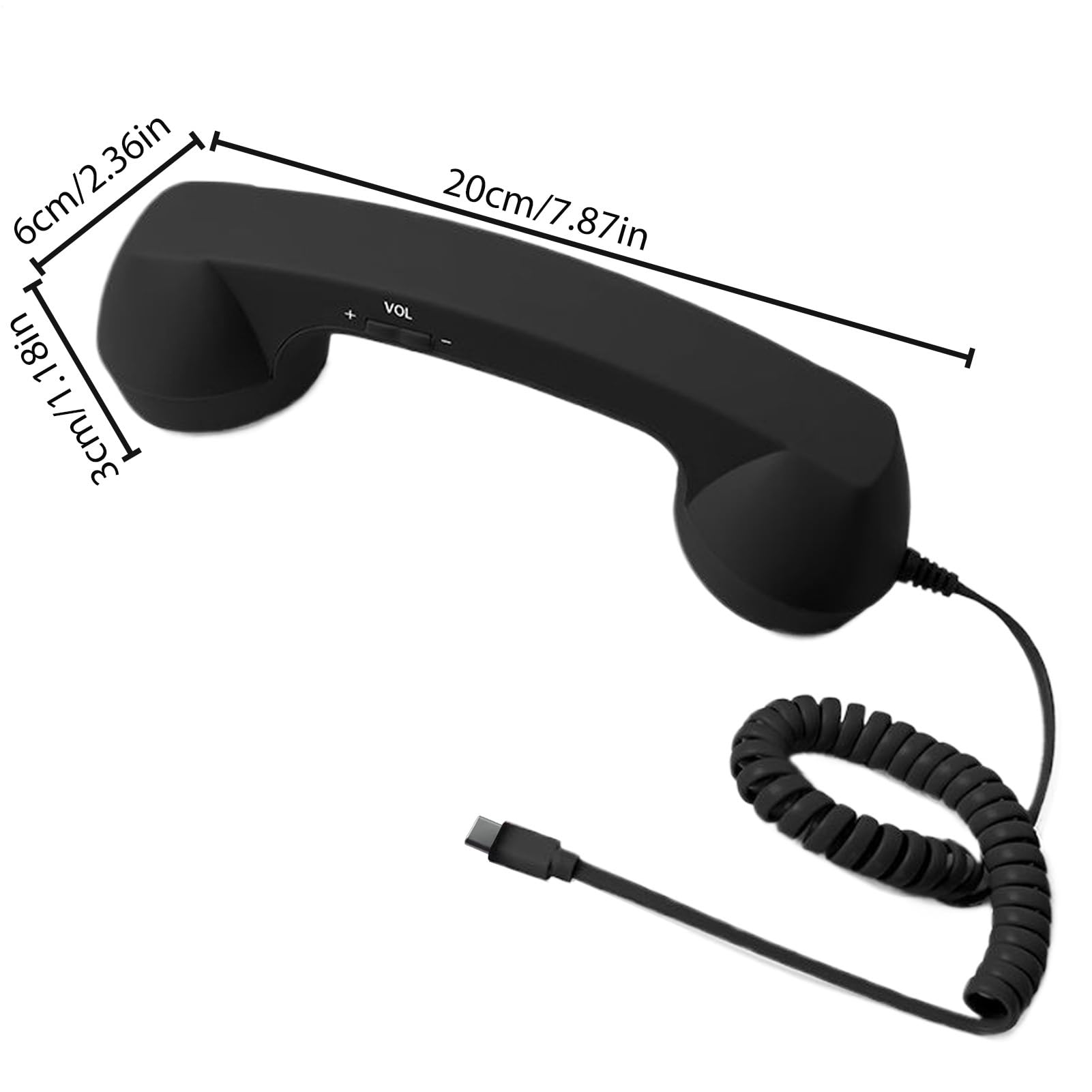 Cornetta Retro Con Cavo Type-C - Ricevitore Telefonico Vintage Per Cellulari, Per Ufficio, Casa E Viaggi - 14
