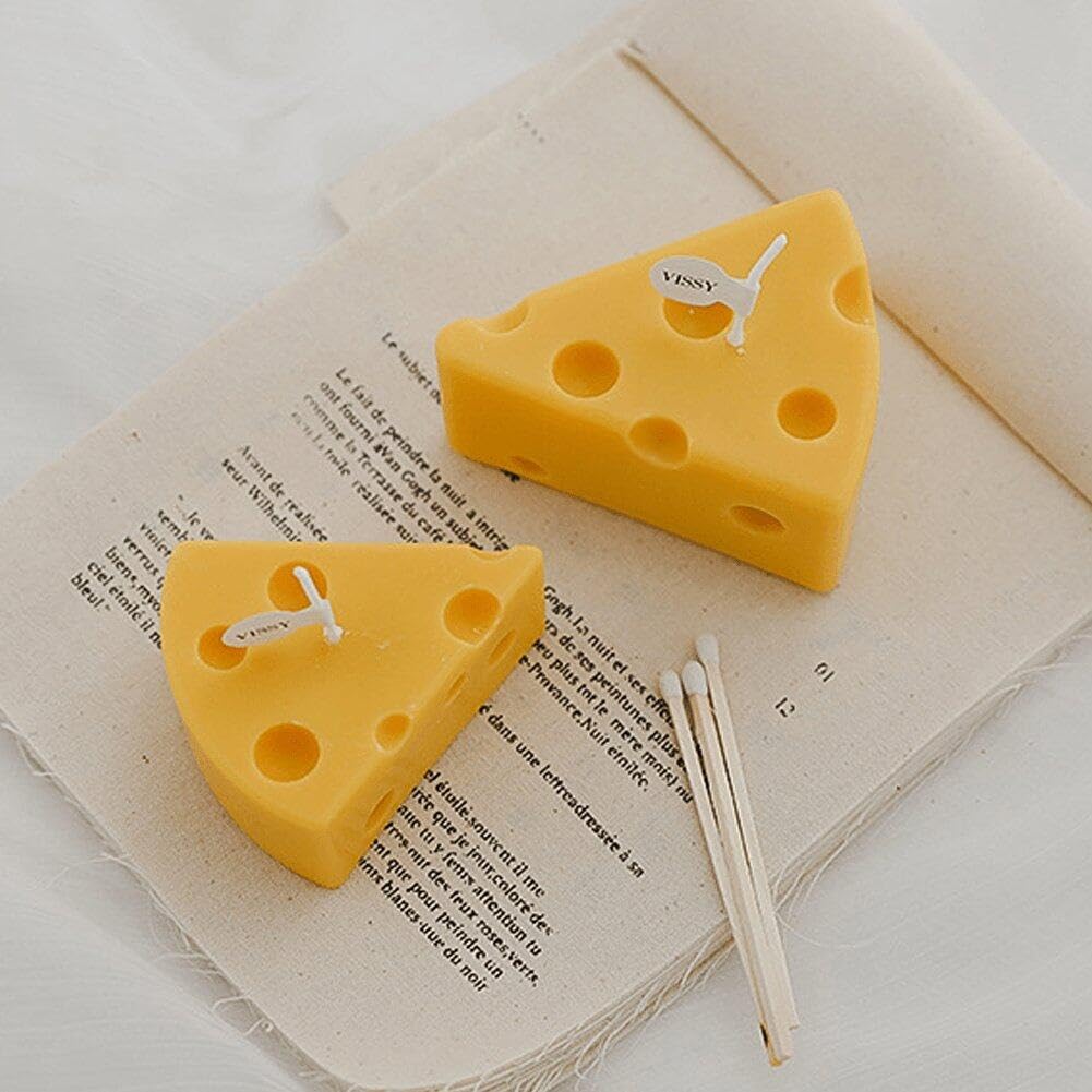 Luxylei Bougie Parfumée en Forme De Fromage 1 Pc Arôme Cire De Soja Bougie Décorative pour Photo Prop Anniversaire Mariage Vacances Fête Cadeau
