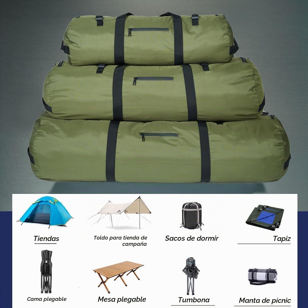 Arxus Bolsa de Lona Grande de 30L/50L/90L para Viajes, Deportes y Acampadas, con Correa para el Hombro