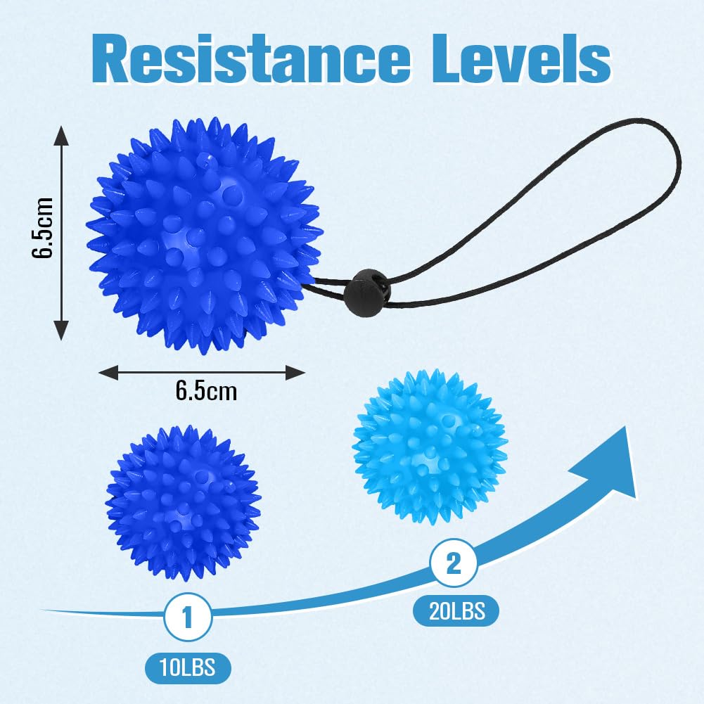 AOOWU Palline Antistress, Hand Trainer Finger Trainer Ball, 2 Pezzi Palline a Forma di Riccio in Gomma Morbida per Impastare, Artrite, Allenamento Delle Dita, Allevia lo Stress e l'ansia