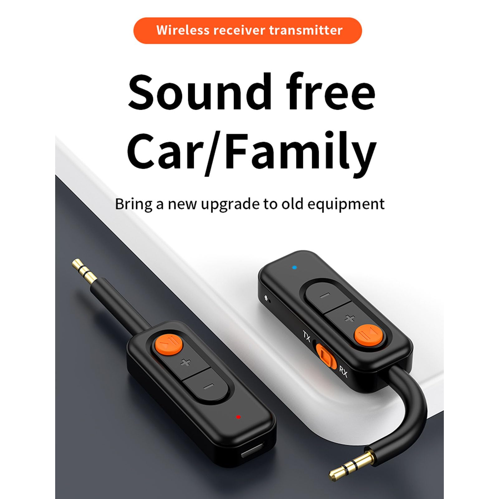 Goshyda Adattatore Bluetooth Wireless per Aereo, Versione 5.4 con Tappo Aereo, Aux da 3,5 Mm per la Palestra da Viaggio Stereo a Casa, Durata della Batteria Lunga