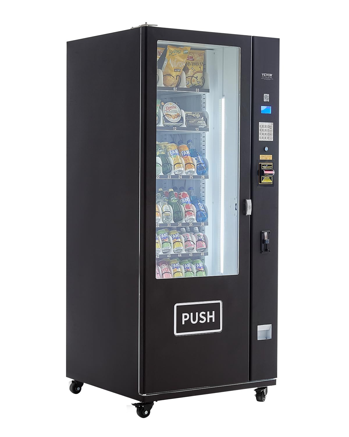 VEVOR Refrigerated Combo Vending Machine, 36 Slots Commercial Snack Soda Drink Vending Machine with ICT Bill/Coin Acceptor, 6-Layer Large Capacity for Business, Shopping Mall, Office, School