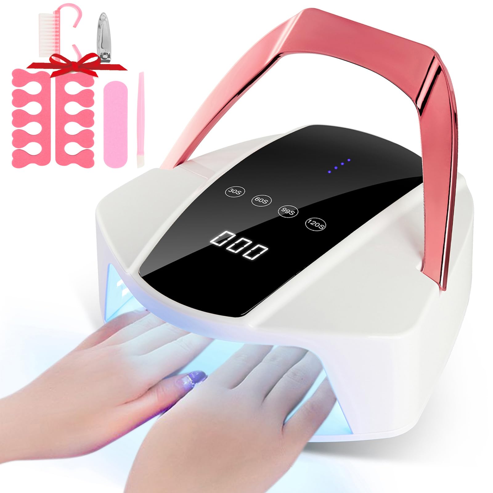 UV LED Nail Lamp Cordless Rechargeable UV Light for Gel Nails Polish,96W Portable Nail Dryer Light,Fast Curing Gel x Polish Lamp with 48 Beads,Auto Sensor,4 Timers,Touch Screen,Nail Art Drying Tools
