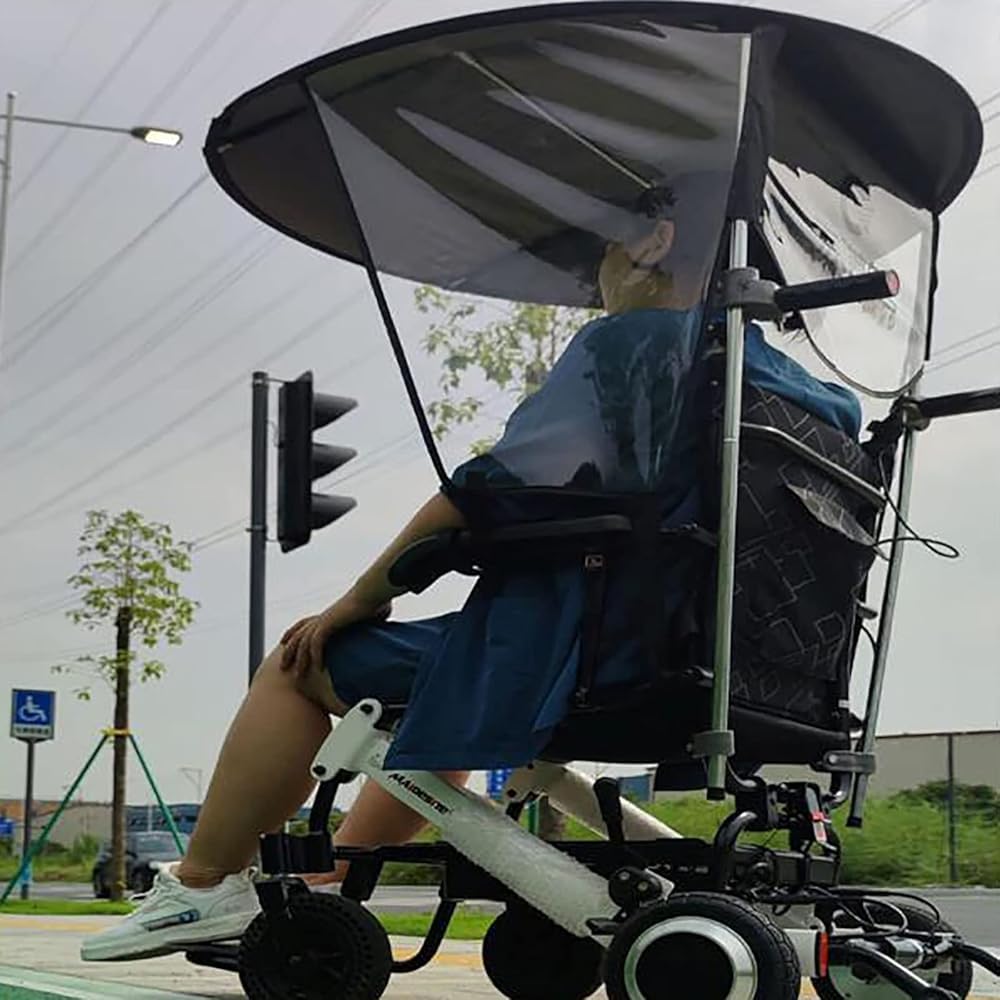 Mocowanie parasola dla wózków inwalidzkich, regulowana osłona przeciwsłoneczna i osłona przeciwdeszczowa do elektrycznych wózków inwalidzkich, uniwersalne akcesorium outdoorowe