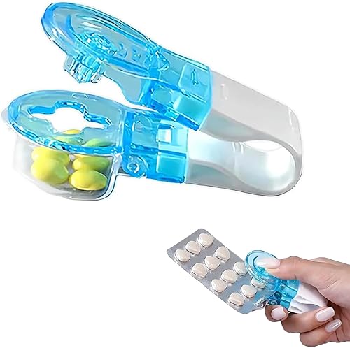 Dispensador removedor de píldoras, portátil, cortador de píldoras, caja de almacenamiento, tabletas de medicamentos, píldoras, abrelatas para