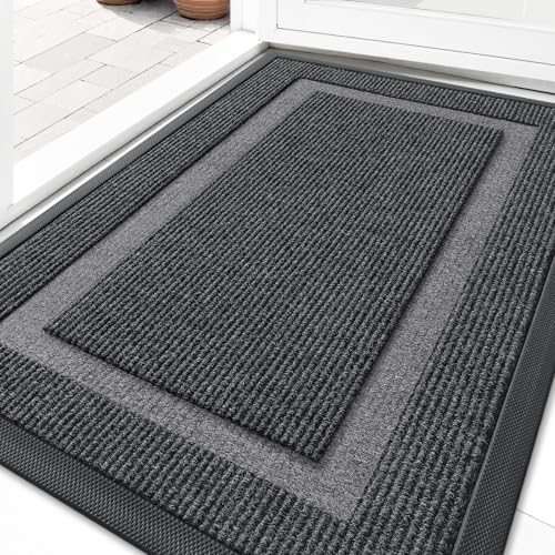 OLANLY Front Door Mat Indoor Outdoor Entrance, Waterproof All-Season, All-Weather