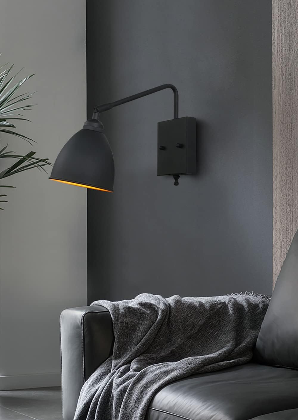 Pathson Swing Arm Hardwired Bathroom Wall Sconce Vintage Wall Light Fixture Adjustable Wall Sconce Lighting for Living Room