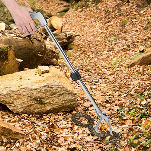 Taidda- Reptiel Grabber, Grabber Tool Catcher slangentang, zilveren schildpadden voor slangen 100 cm - Afbeelding 6