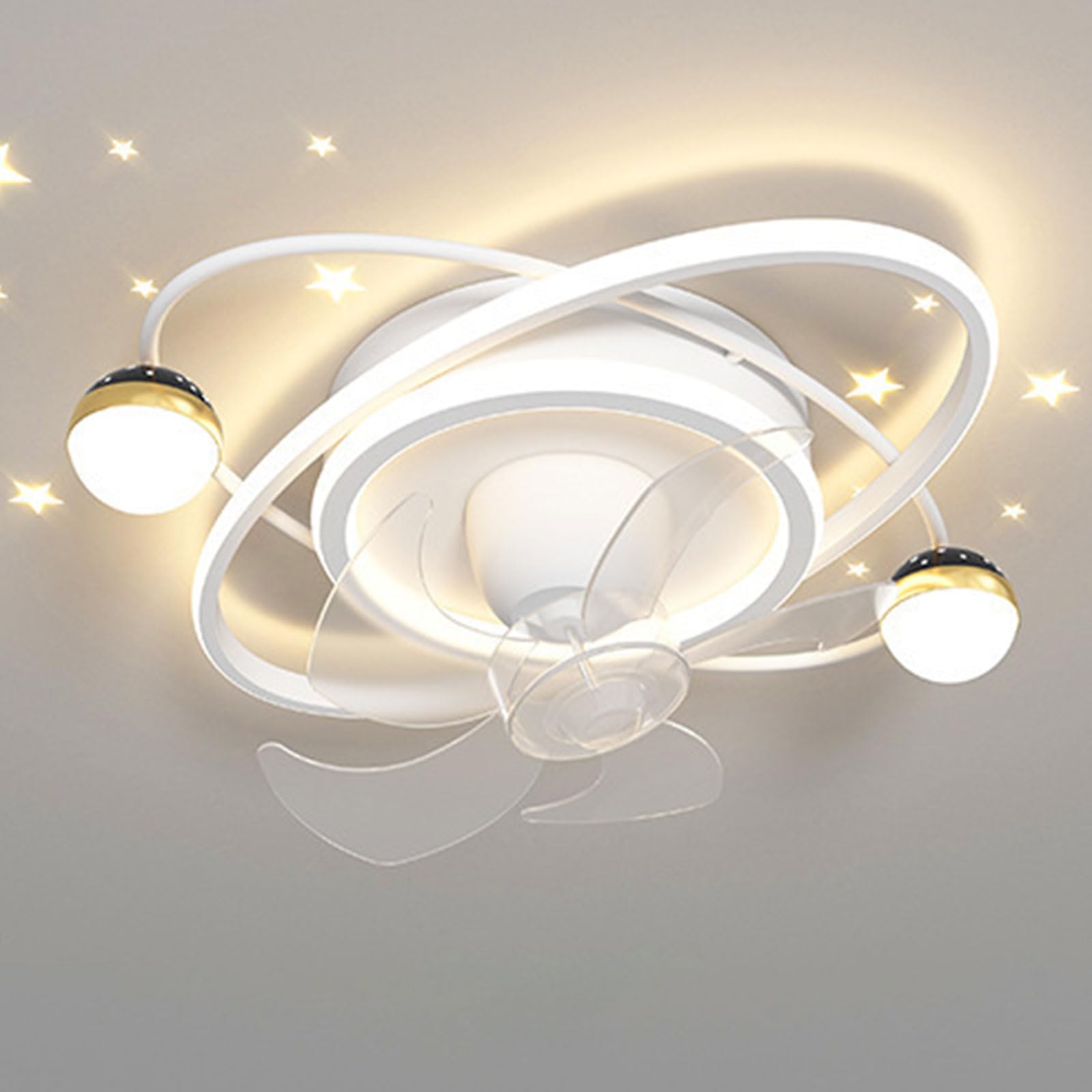 HXYSXHJUO Modern 21in Ceiling Fan with Light Remote Dimmable Lighting 38W LED Close to 3 Speeds Timing Mute for Kids Room Bedroom Dining