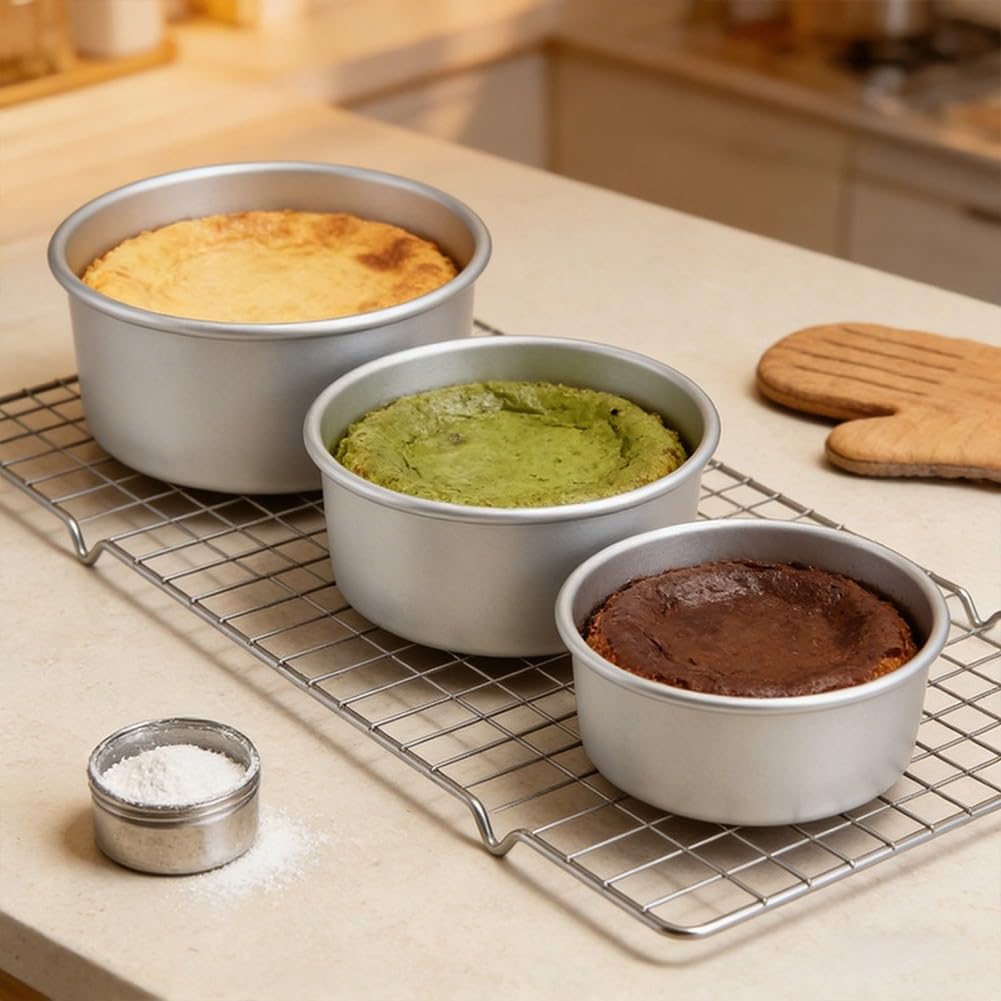 Moule à gâteau rond en aluminium anodisé robuste avec fond amovible