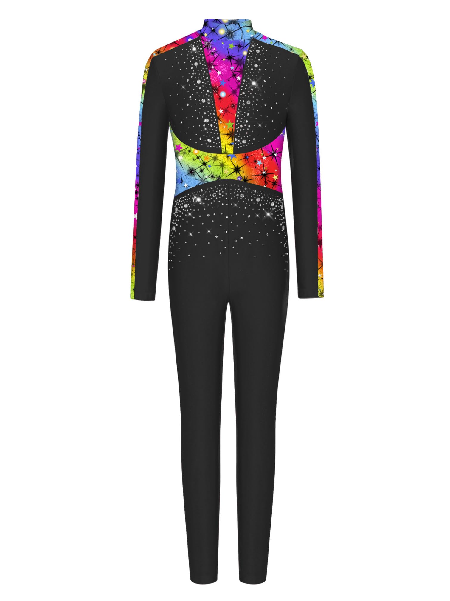 TiaoBug Maillot De Deportivo Gimnasia Para Niñas Mono Brillante De Baile De Manga Larga Traje De Cuerpo Entero Maillot De Patinaje Artistico
